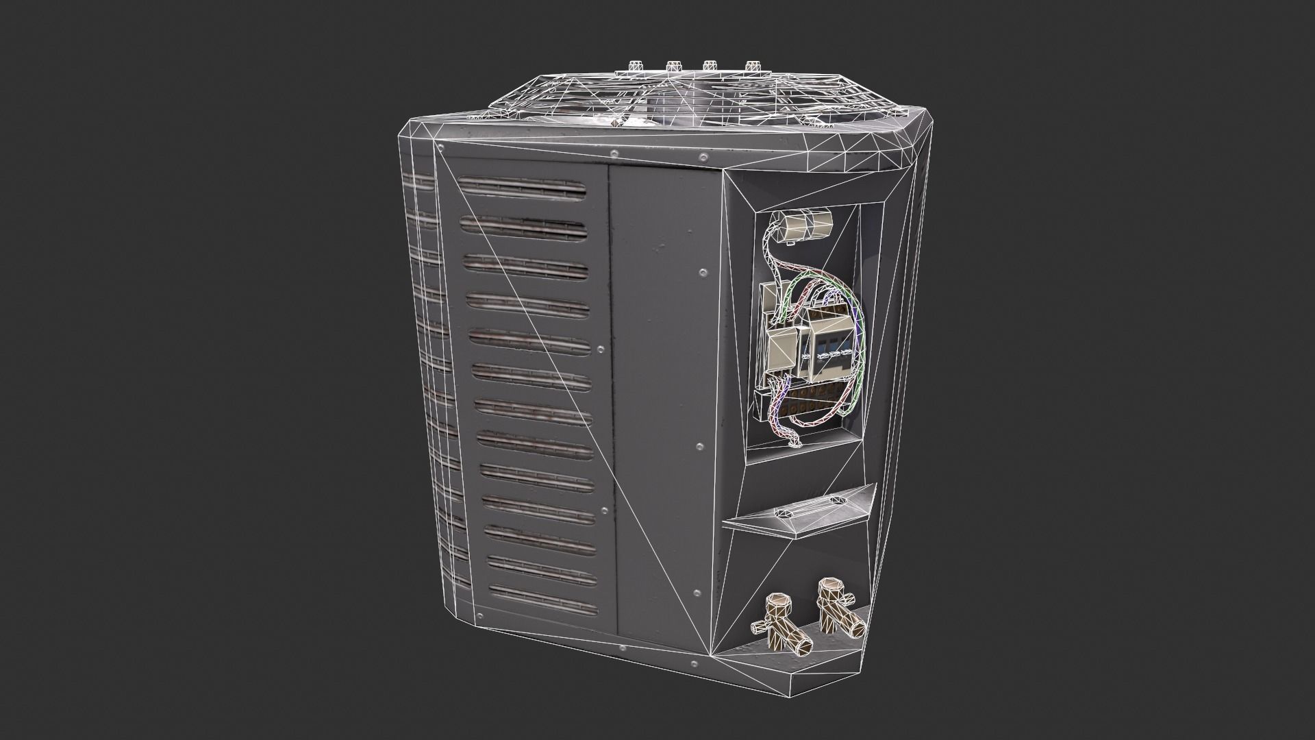 Air Conditioning Condenser Unit Low-poly 3D model_8