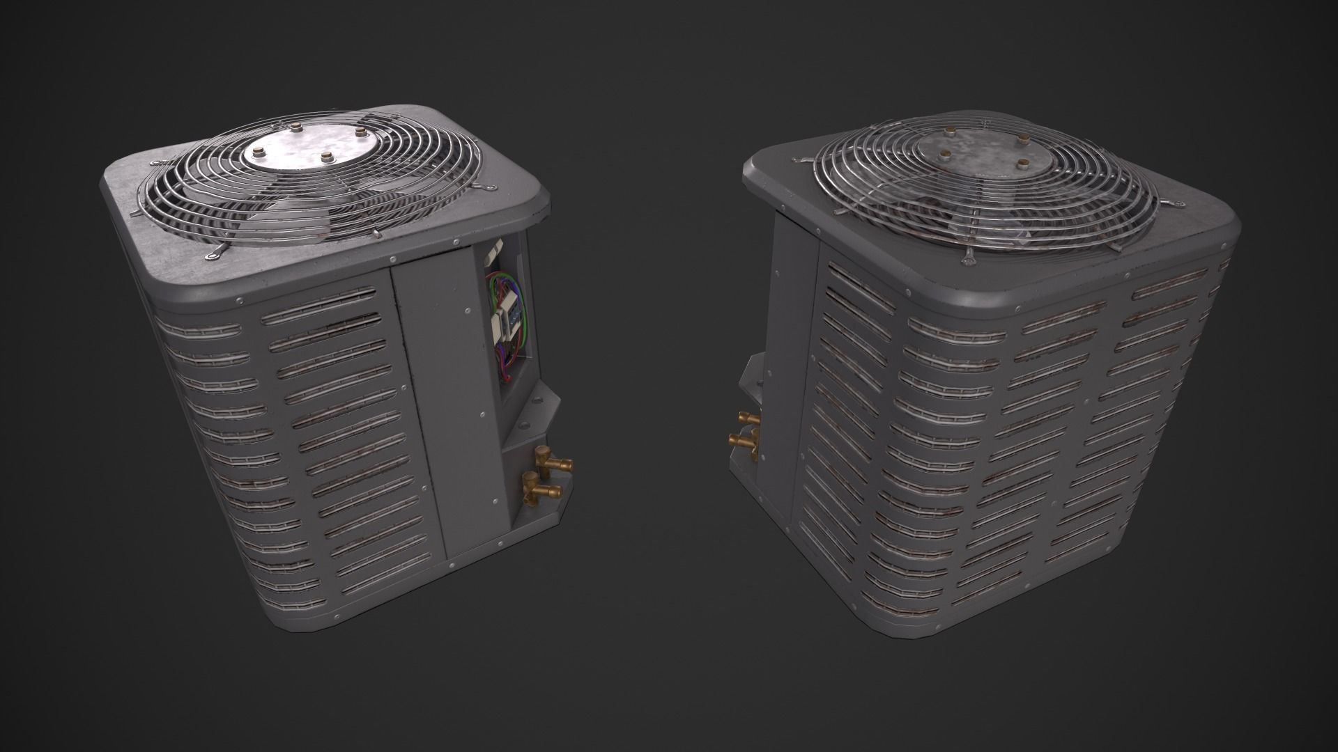 Air Conditioning Condenser Unit Low-poly 3D model_13