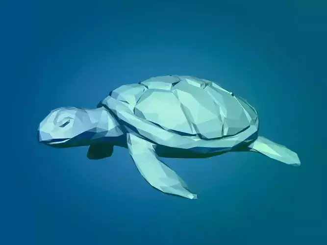 LowPoly Sea Turtle Low-poly 3D model