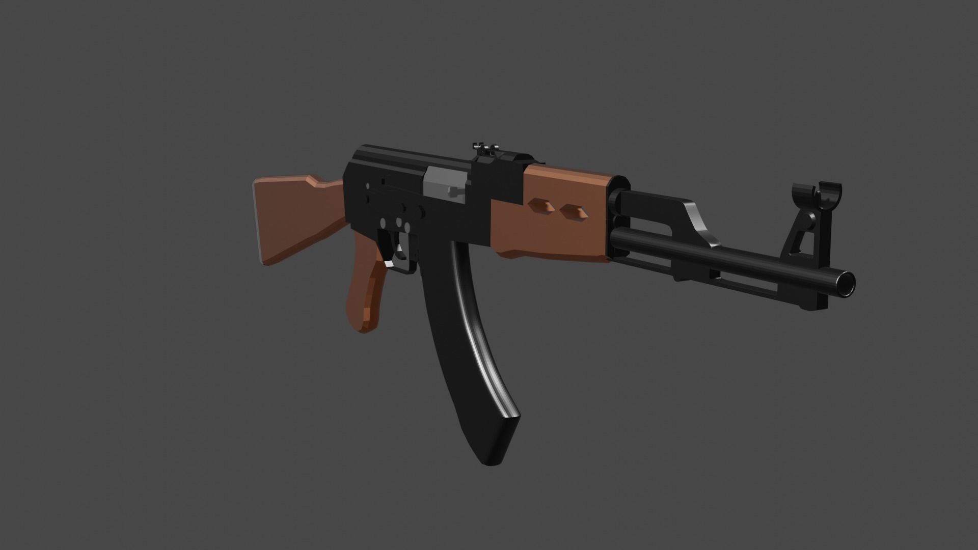 ak47 low poly rifle 3D model | CGTrader