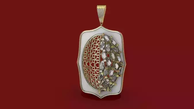 marquise art deco jali pendant stl verified