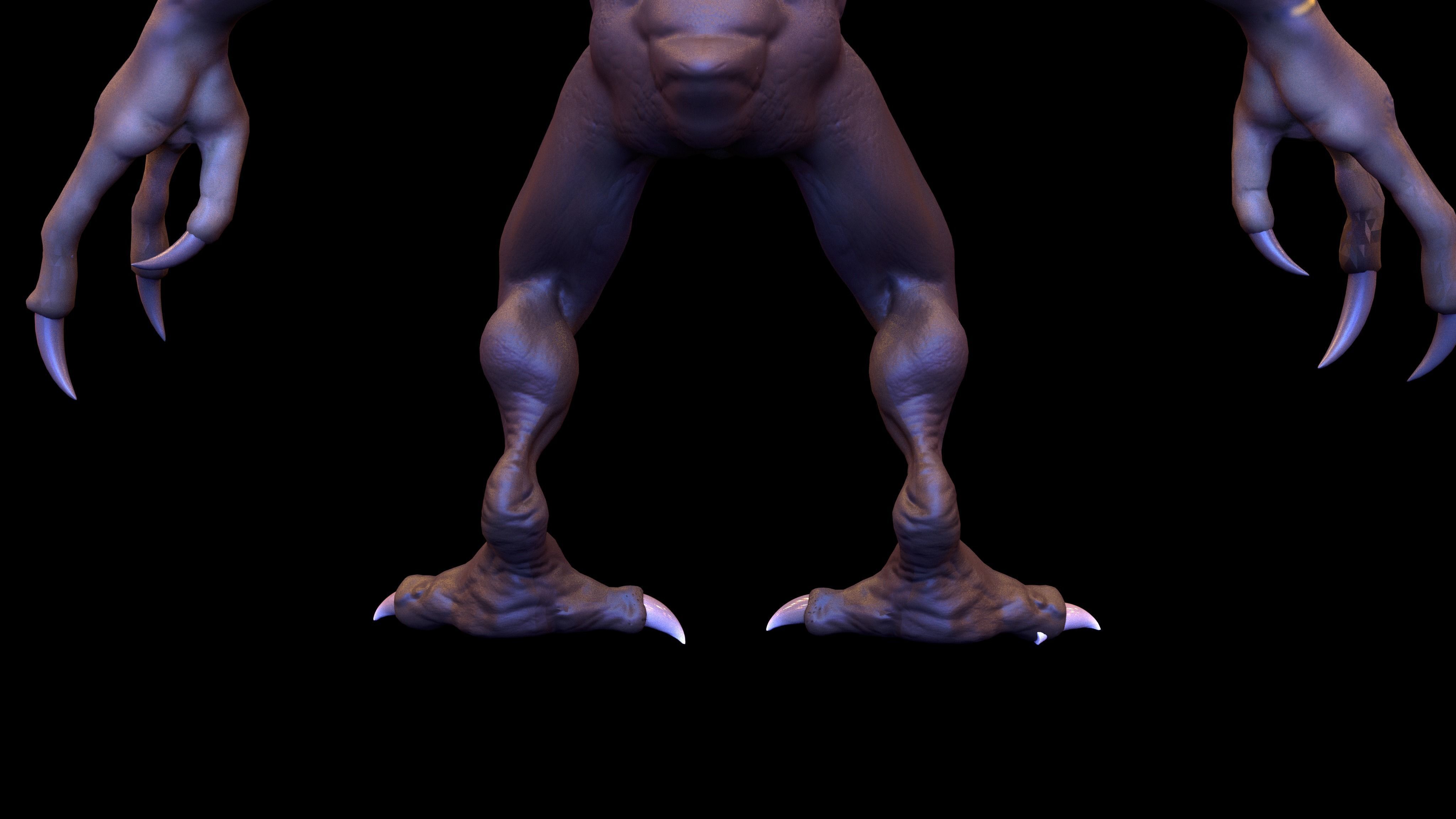 3D model Gremlin creature with long arms and legs VR / AR / low-poly ...