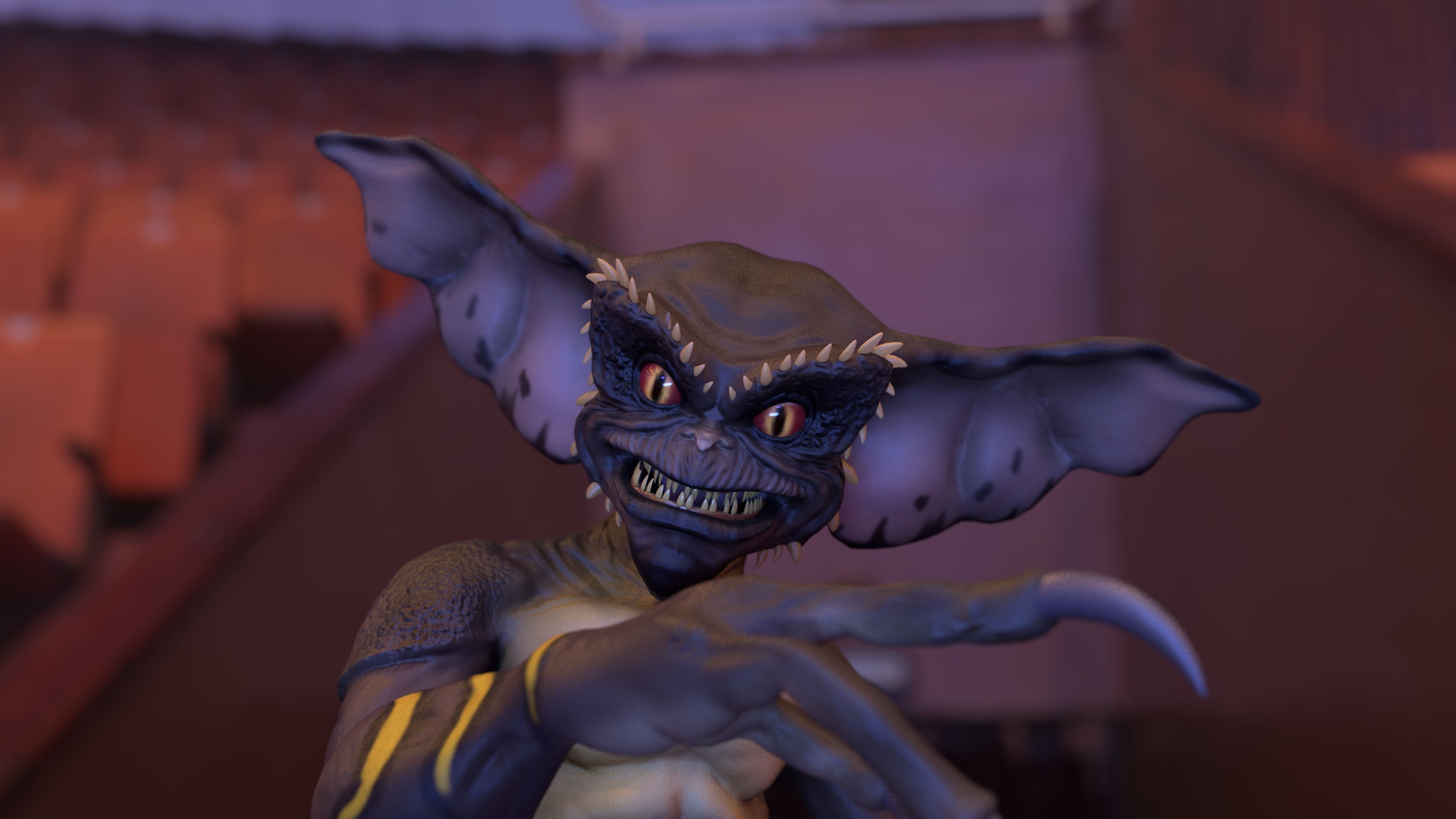 3D model Gremlin creature with long arms and legs VR / AR / low-poly ...