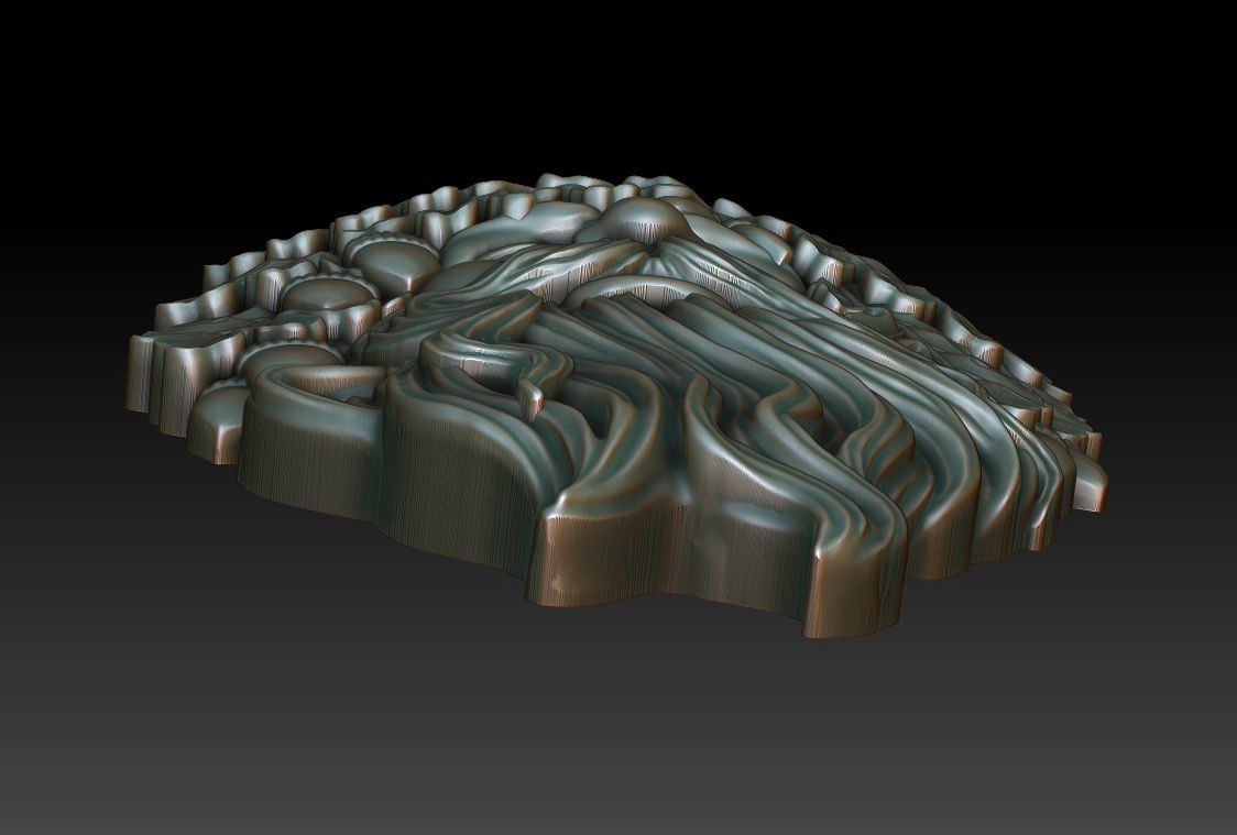 Greenman 9 head with leaves and beard 3D print model_3