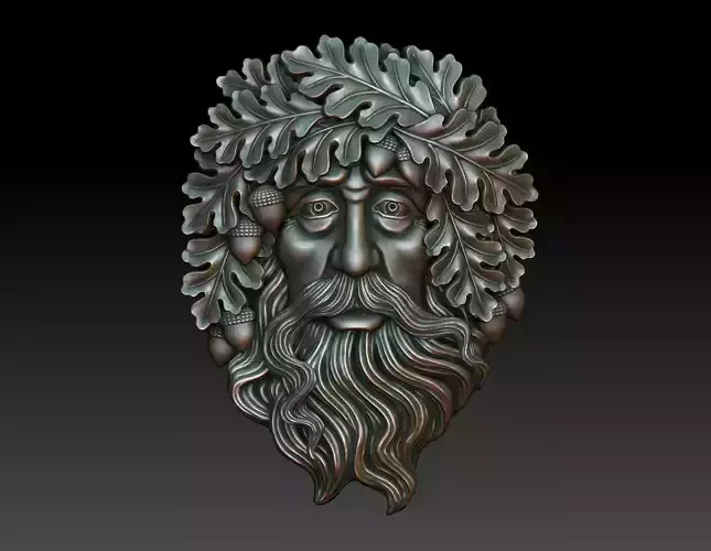Greenman 9 head with leaves and beard