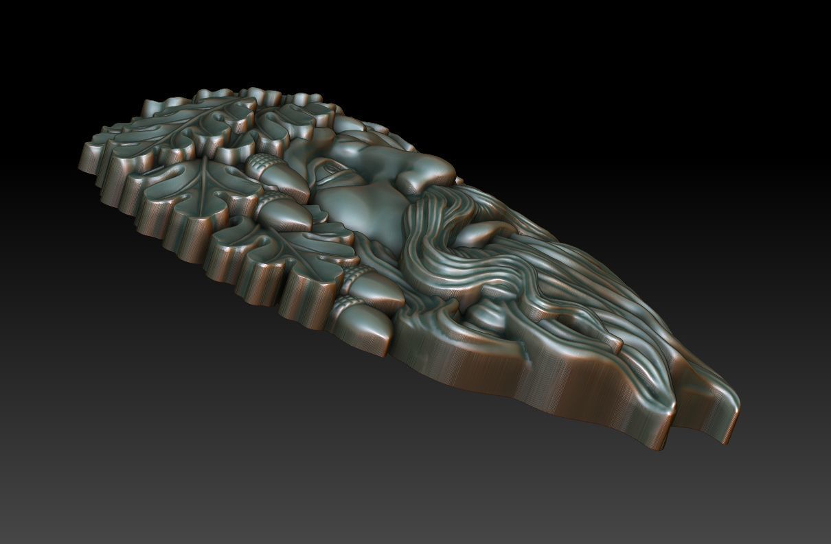 Greenman 9 head with leaves and beard 3D print model_2