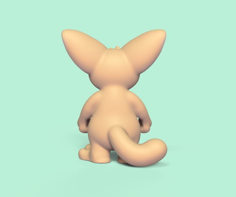 Cartoon Fennec Fox 3D print model_3
