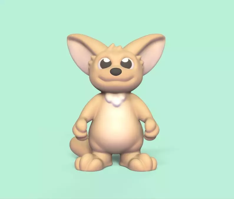 Cartoon Fennec Fox 3D print model_0
