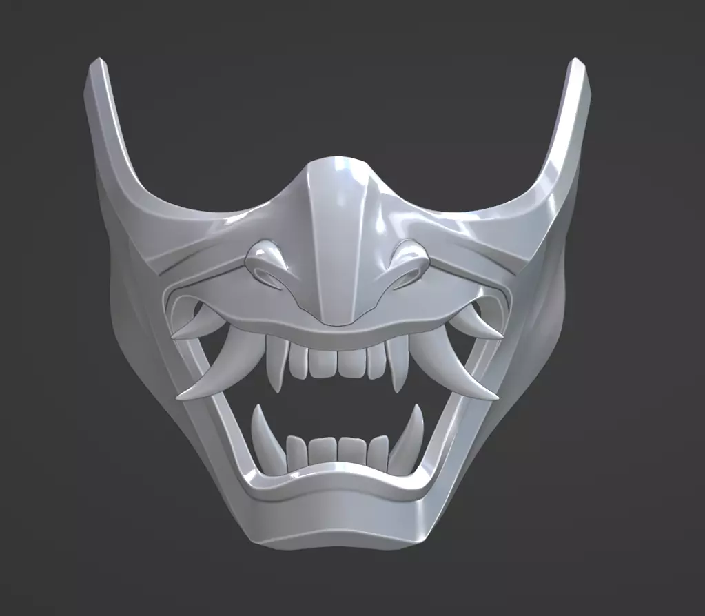 Hannya Demon Oni Samurai Mask  3D print model_0