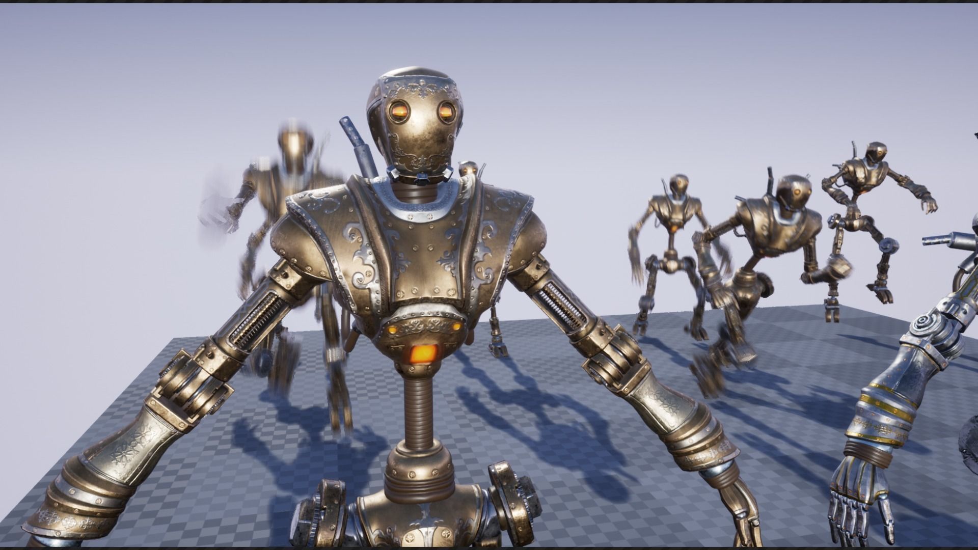 Steampunk mech Low-poly 3D model_10