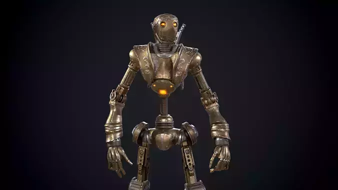 Steampunk mech Low-poly 3D model