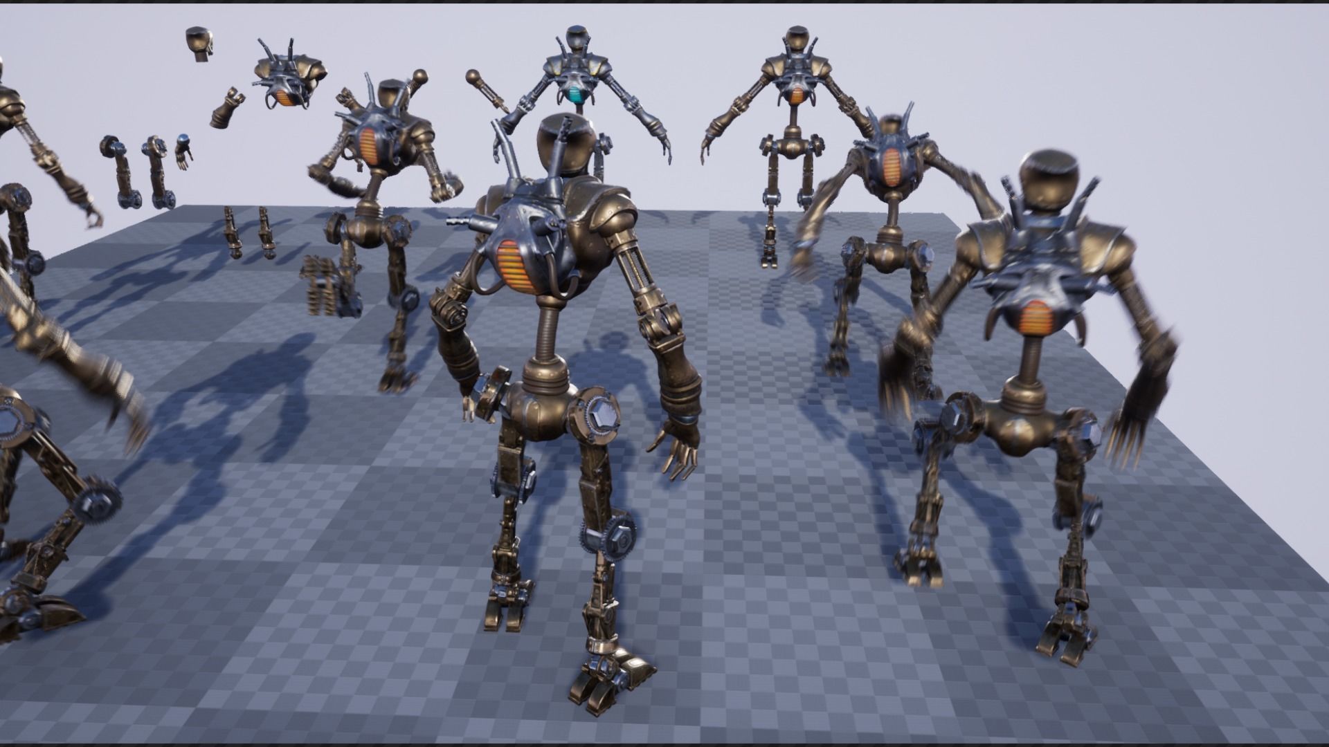 Steampunk mech Low-poly 3D model_8