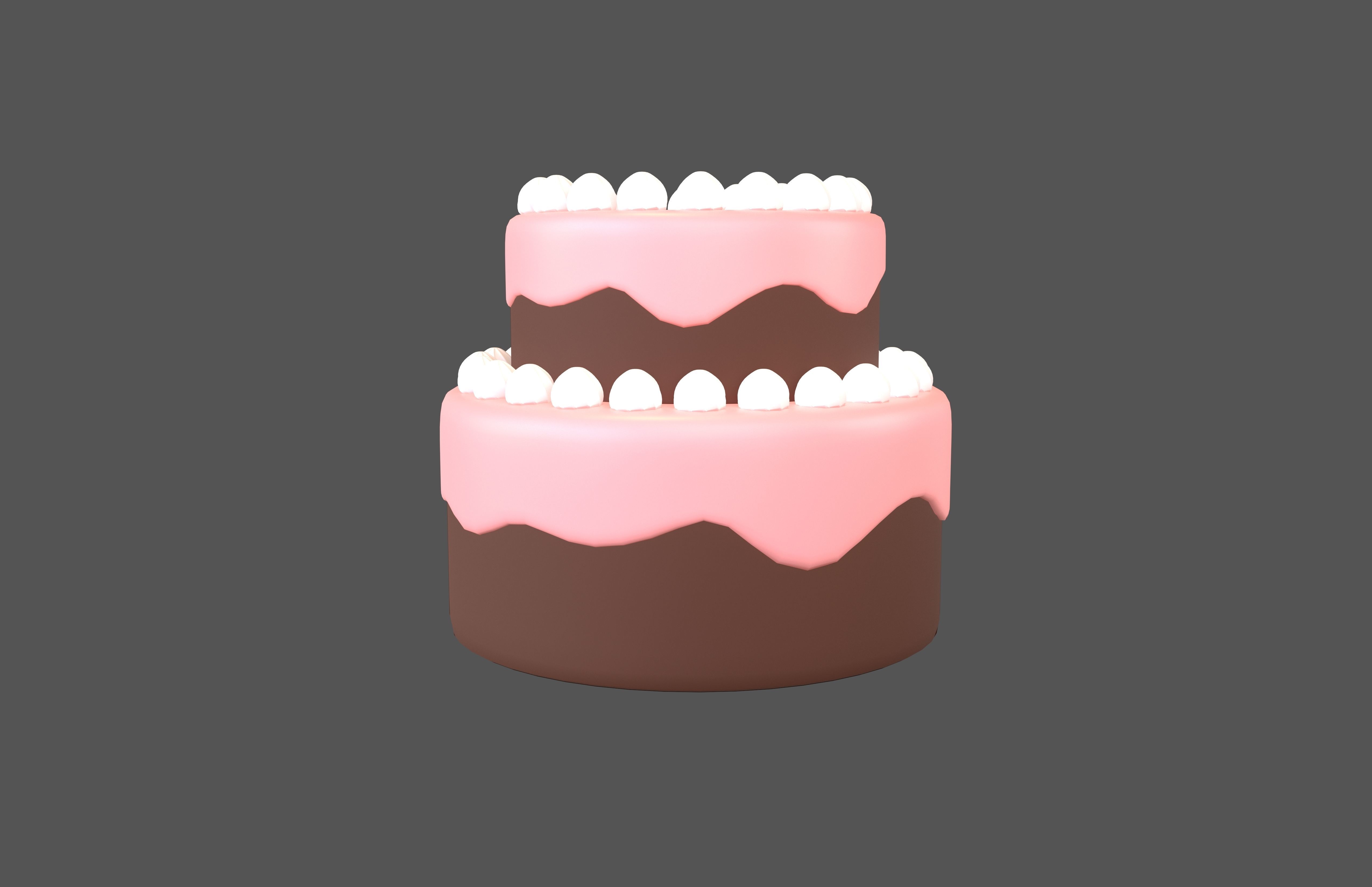 Cake v2 002 Low-poly 3D model_1