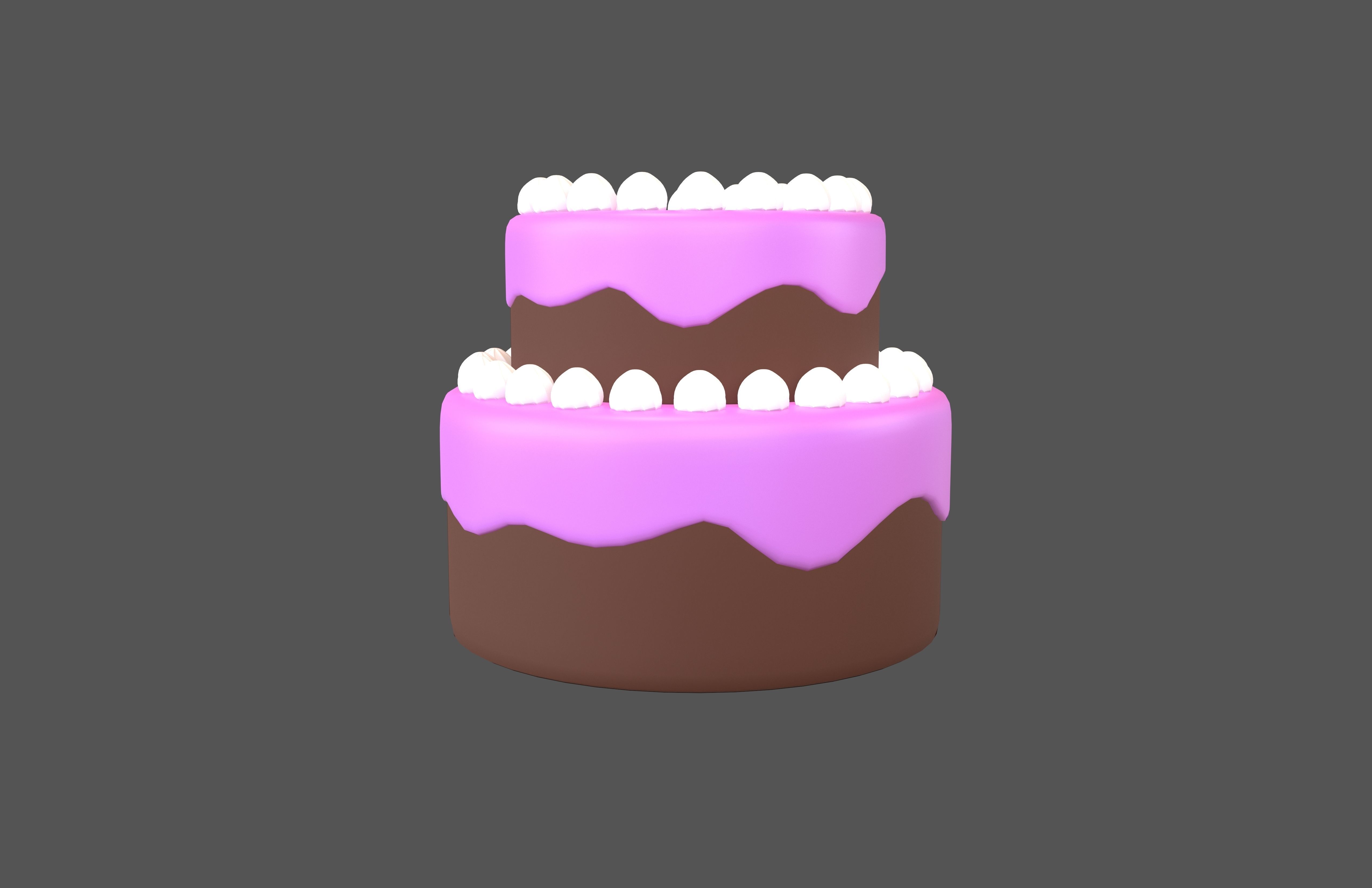 Cake v2 008 Low-poly 3D model_1