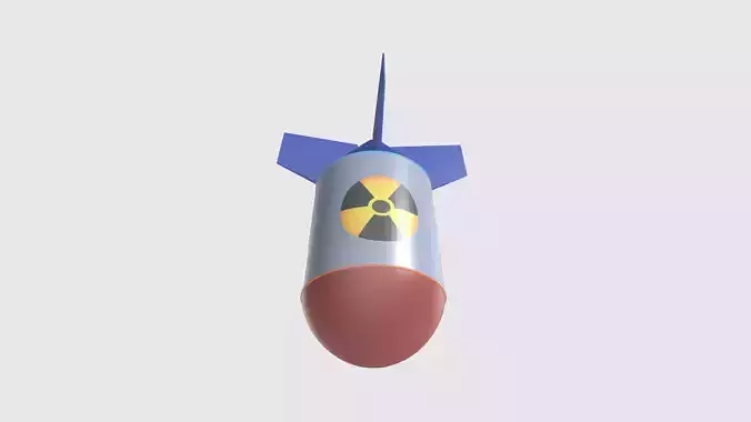 Nuclear warhead missile cartoon  Free low-poly 3D model