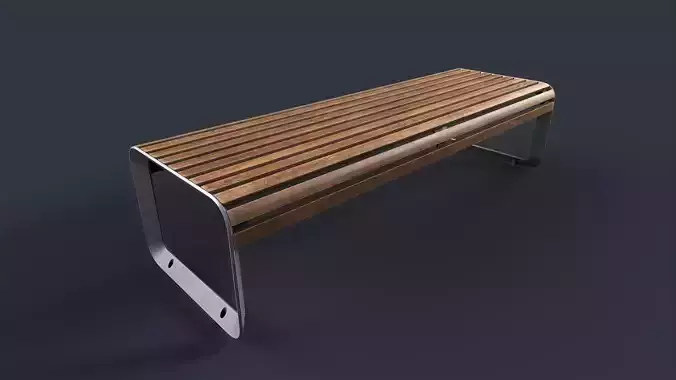 Modern Outdoor Bench 1 PBR Game Ready Low-poly 3D model
