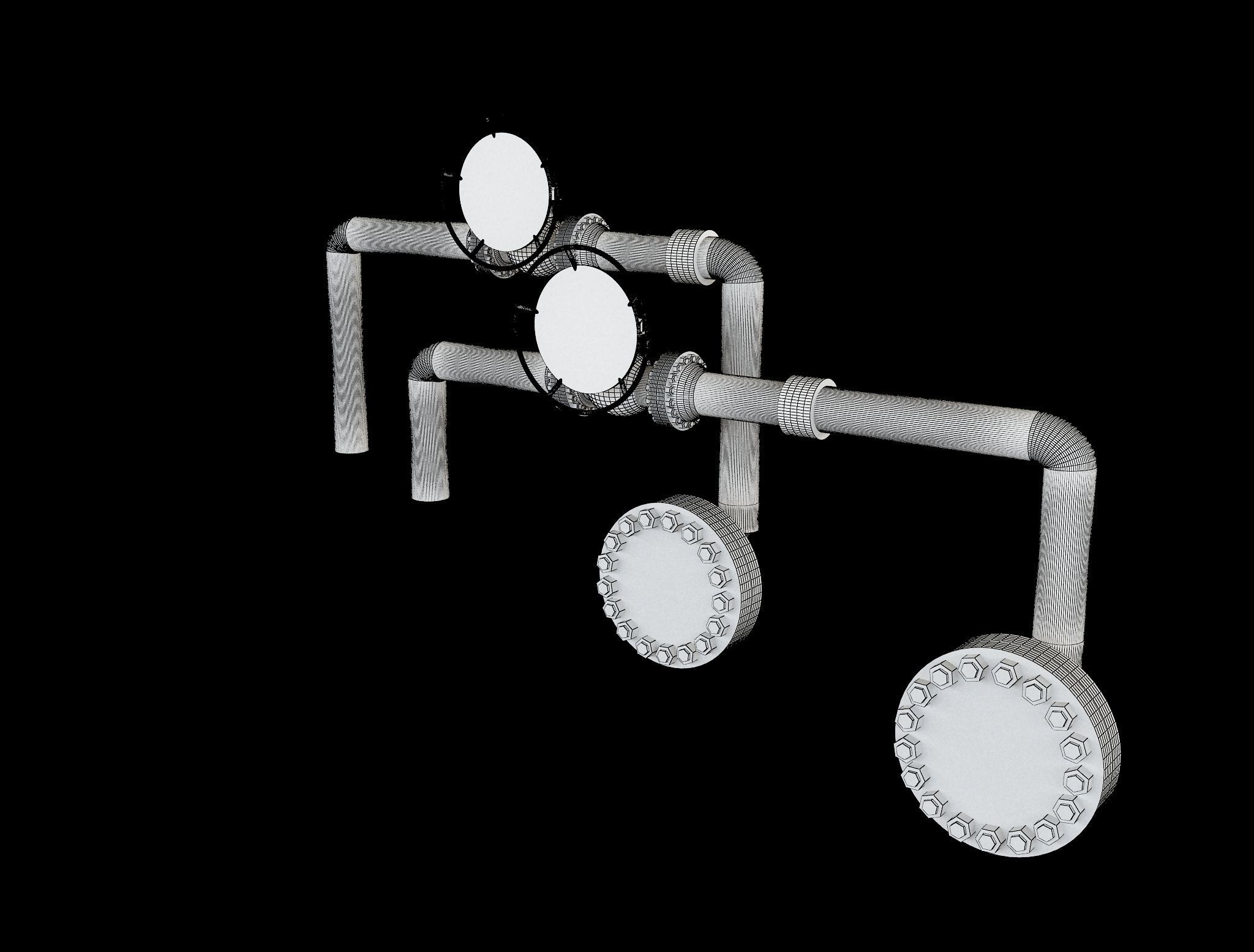 Industrial Gas Pipes m4 3D model_35