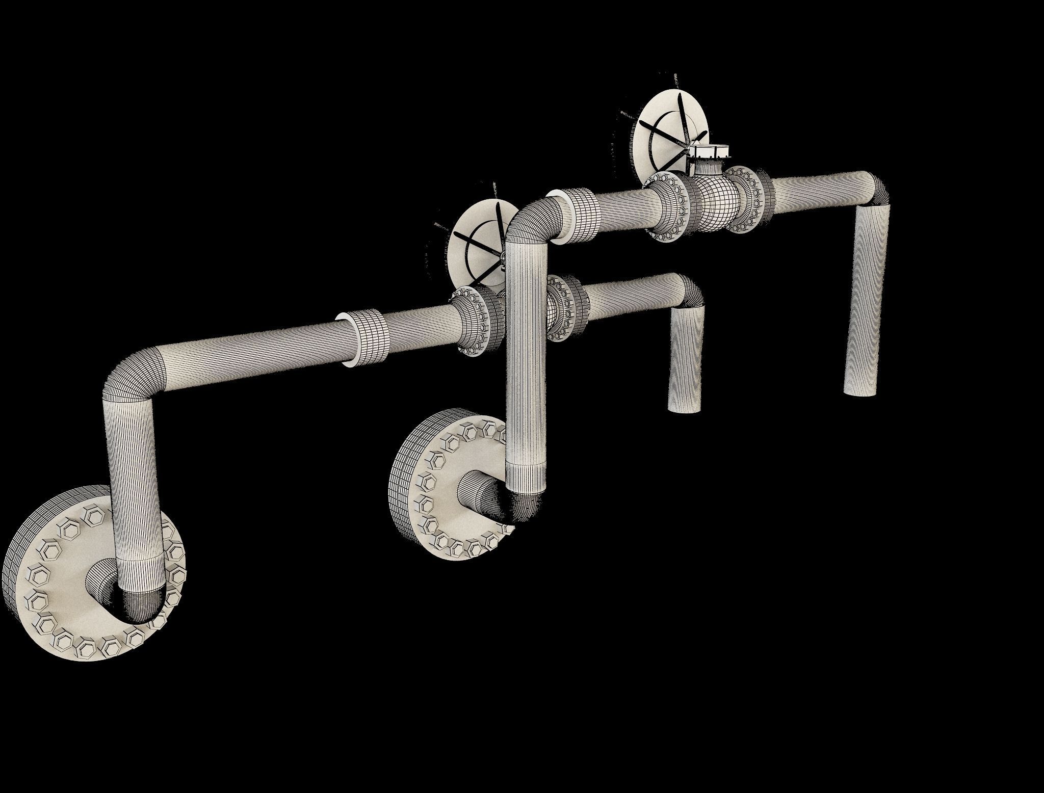 Industrial Gas Pipes m4 3D model_9
