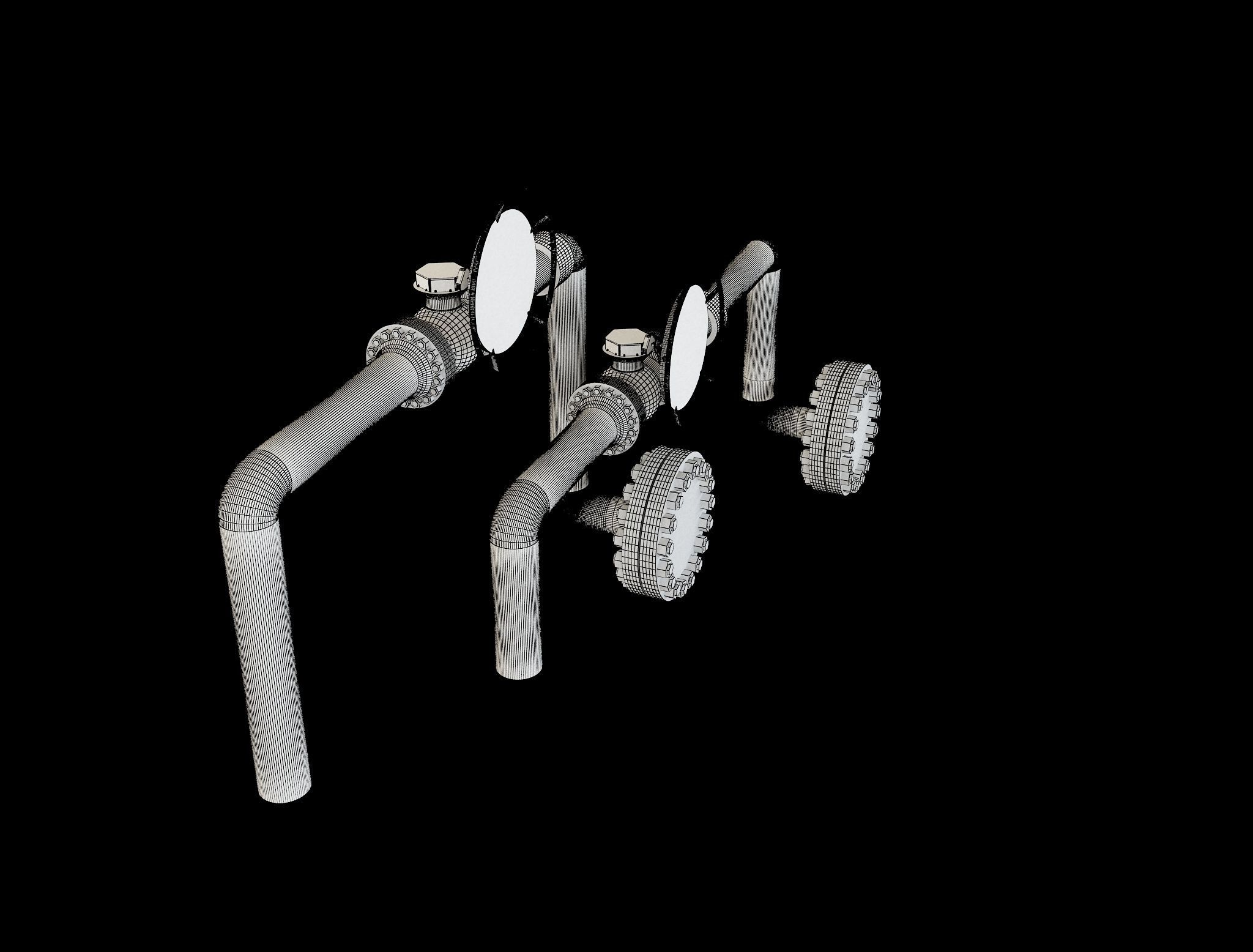 Industrial Gas Pipes m4 3D model_25