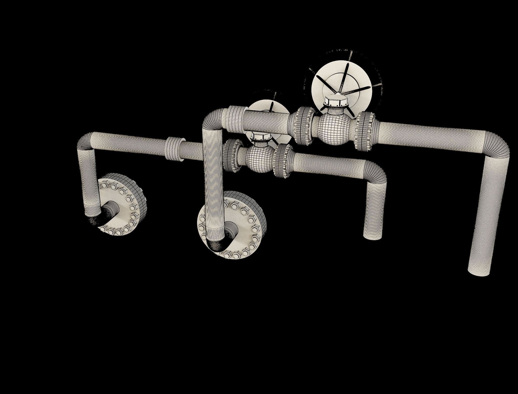 Industrial Gas Pipes m4 3D model_15