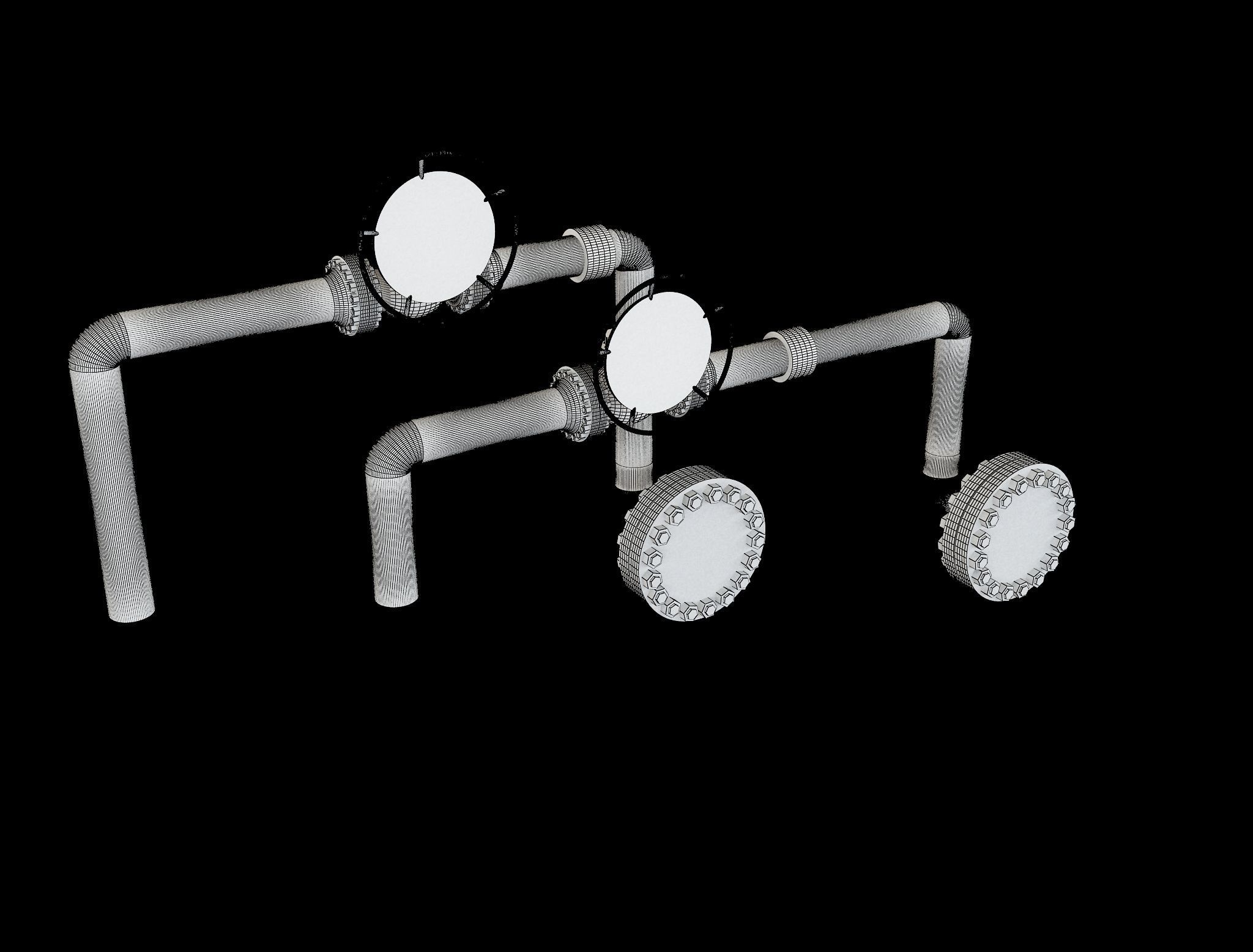 Industrial Gas Pipes m4 3D model_1