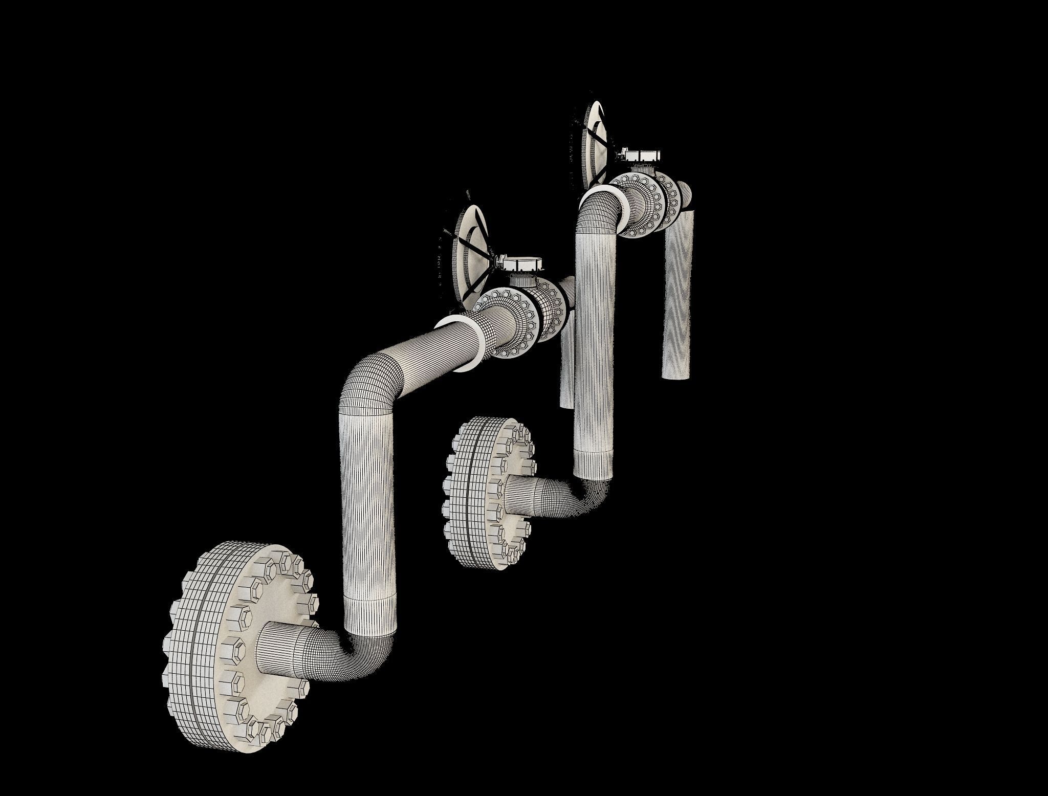 Industrial Gas Pipes m4 3D model_5