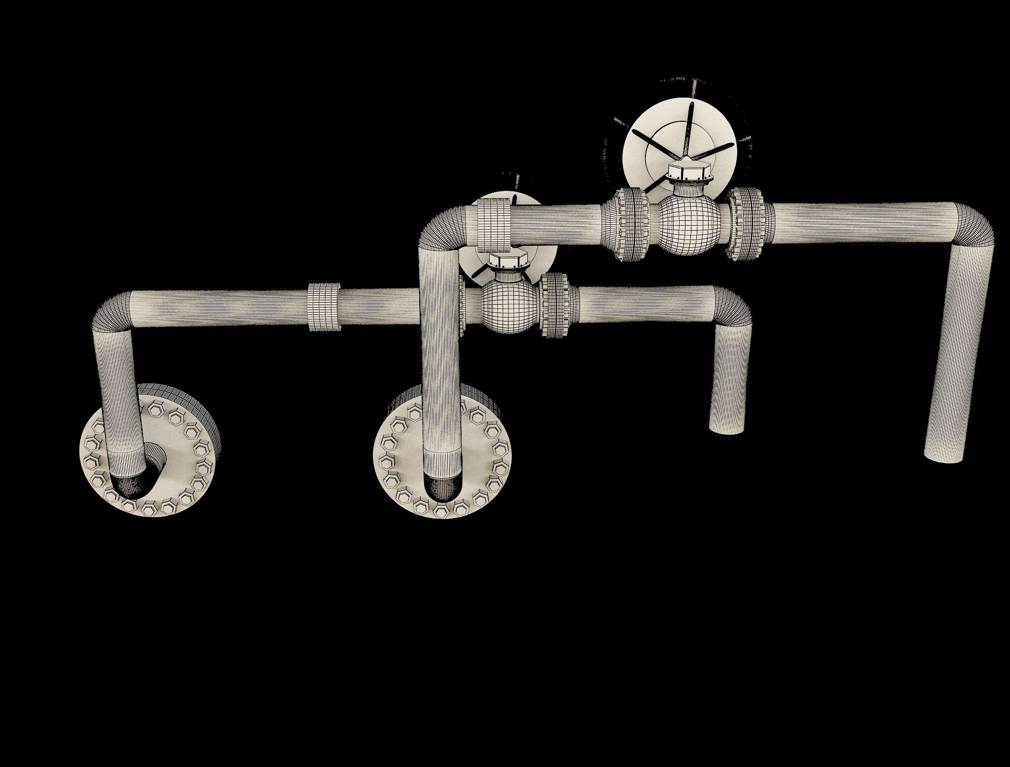 Industrial Gas Pipes m4 3D model_13
