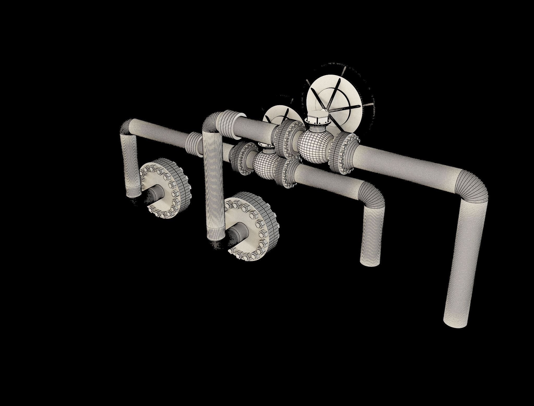Industrial Gas Pipes m4 3D model_17