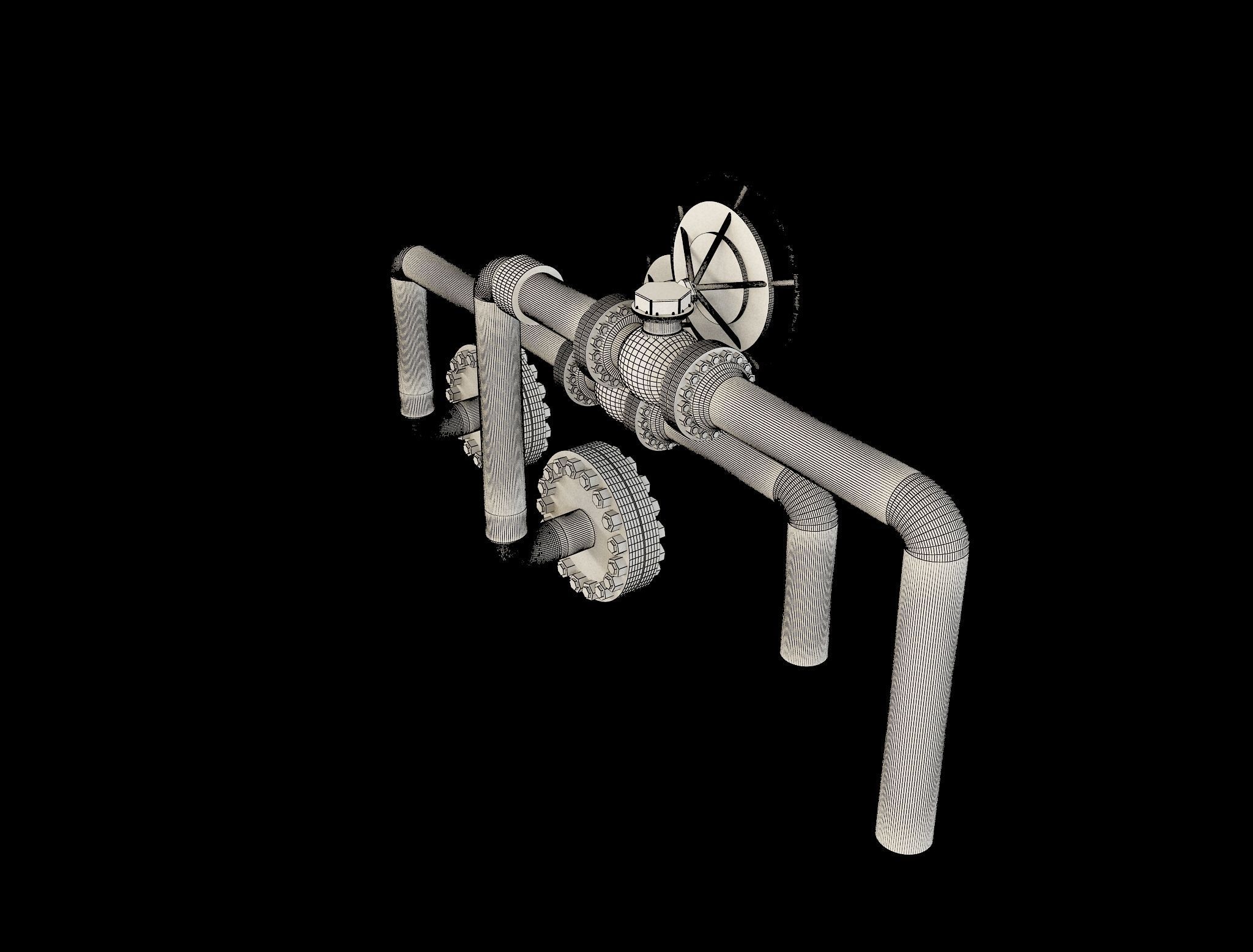 Industrial Gas Pipes m4 3D model_19