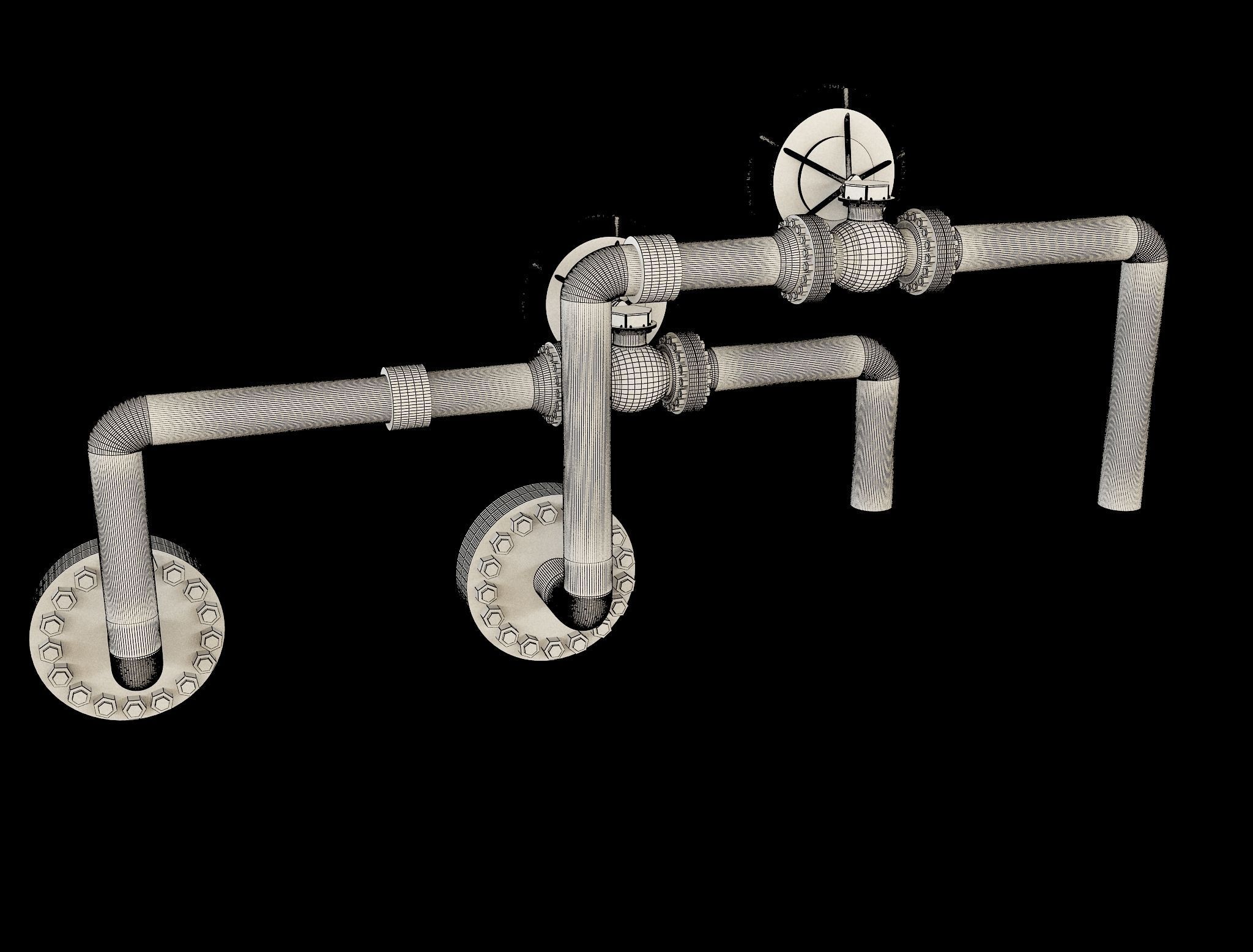 Industrial Gas Pipes m4 3D model_11