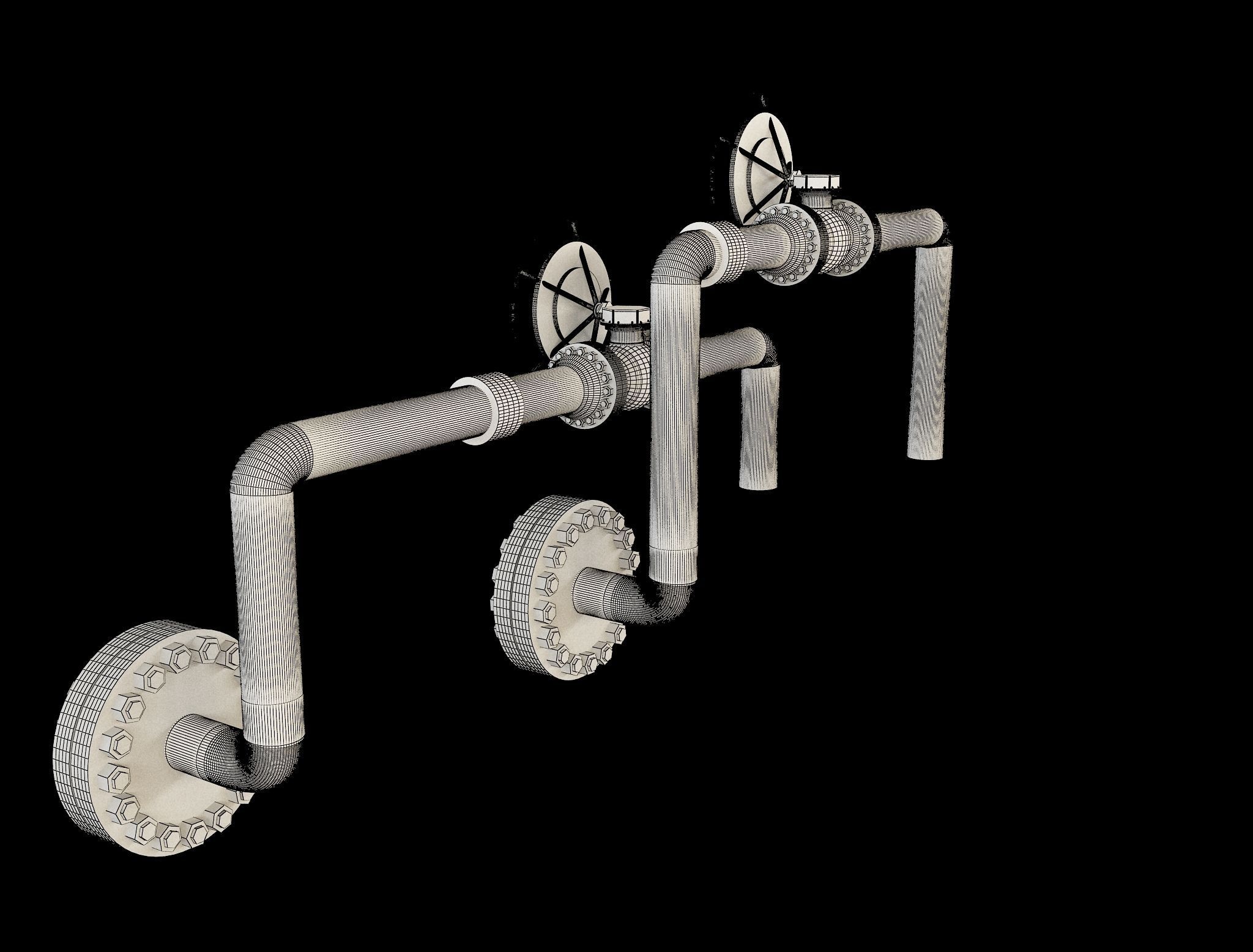 Industrial Gas Pipes m4 3D model_7