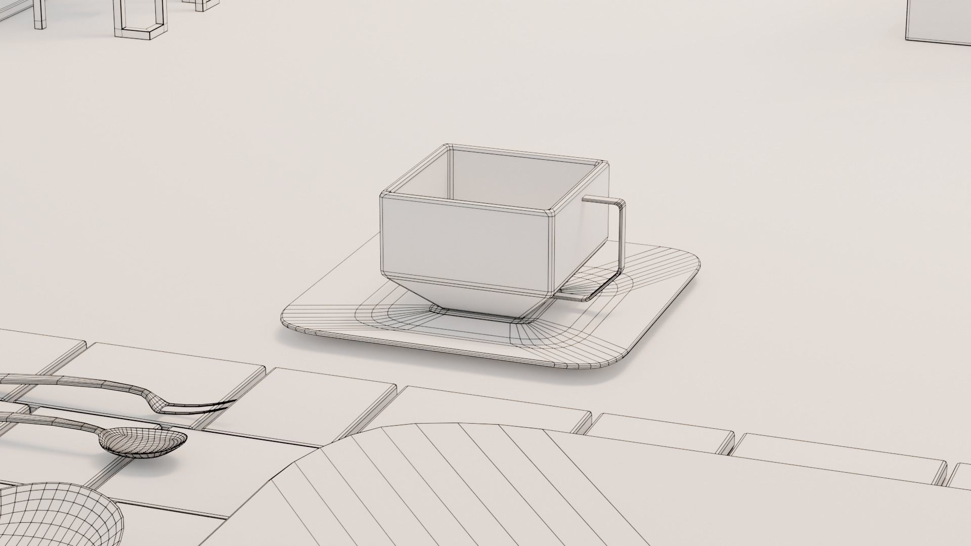 Dinning Table - Concept Low-poly 3D model_24