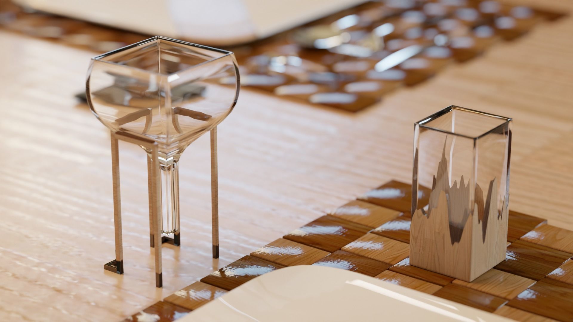 Dinning Table - Concept Low-poly 3D model_19