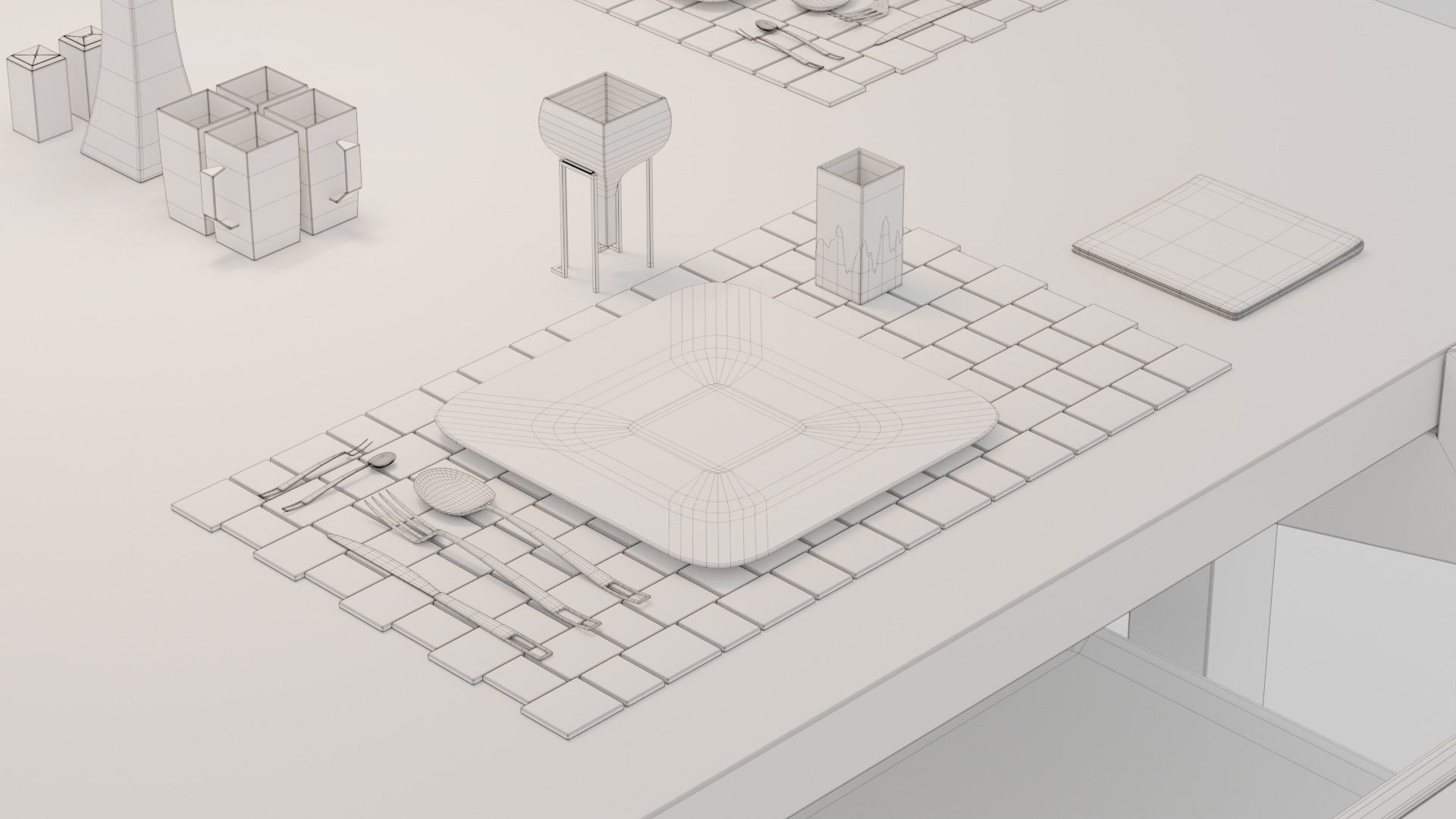 Dinning Table - Concept Low-poly 3D model_4
