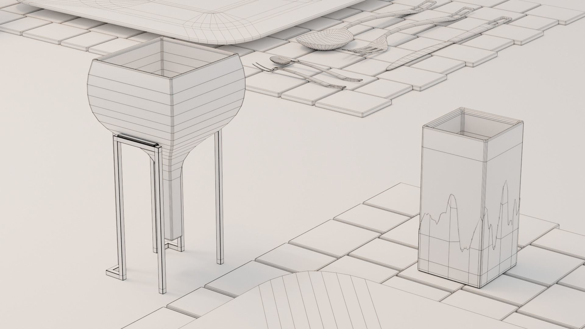 Dinning Table - Concept Low-poly 3D model_20