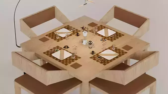 Dinning Table - Concept Low-poly 3D model