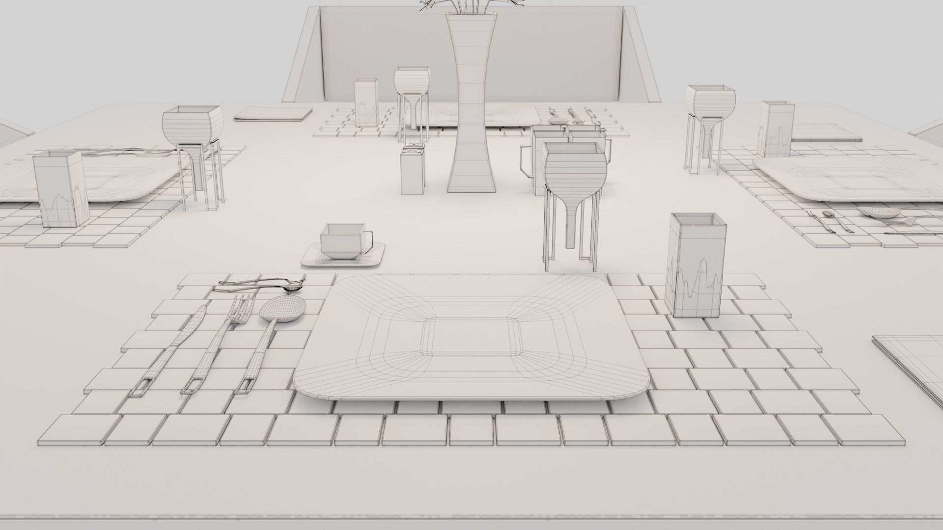 Dinning Table - Concept Low-poly 3D model_18