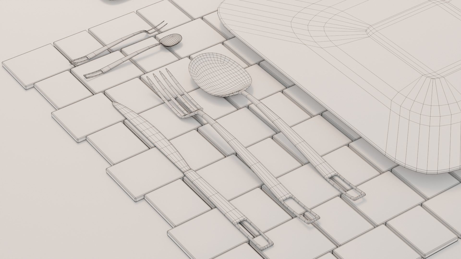 Dinning Table - Concept Low-poly 3D model_26