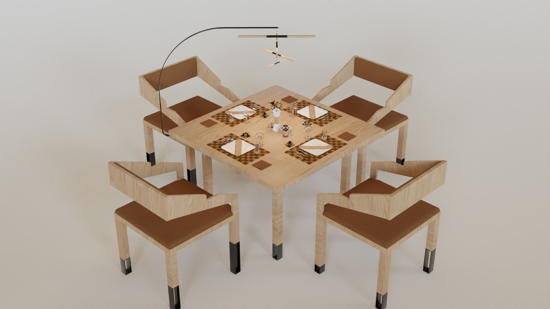 Dinning Table - Concept Low-poly 3D model_2