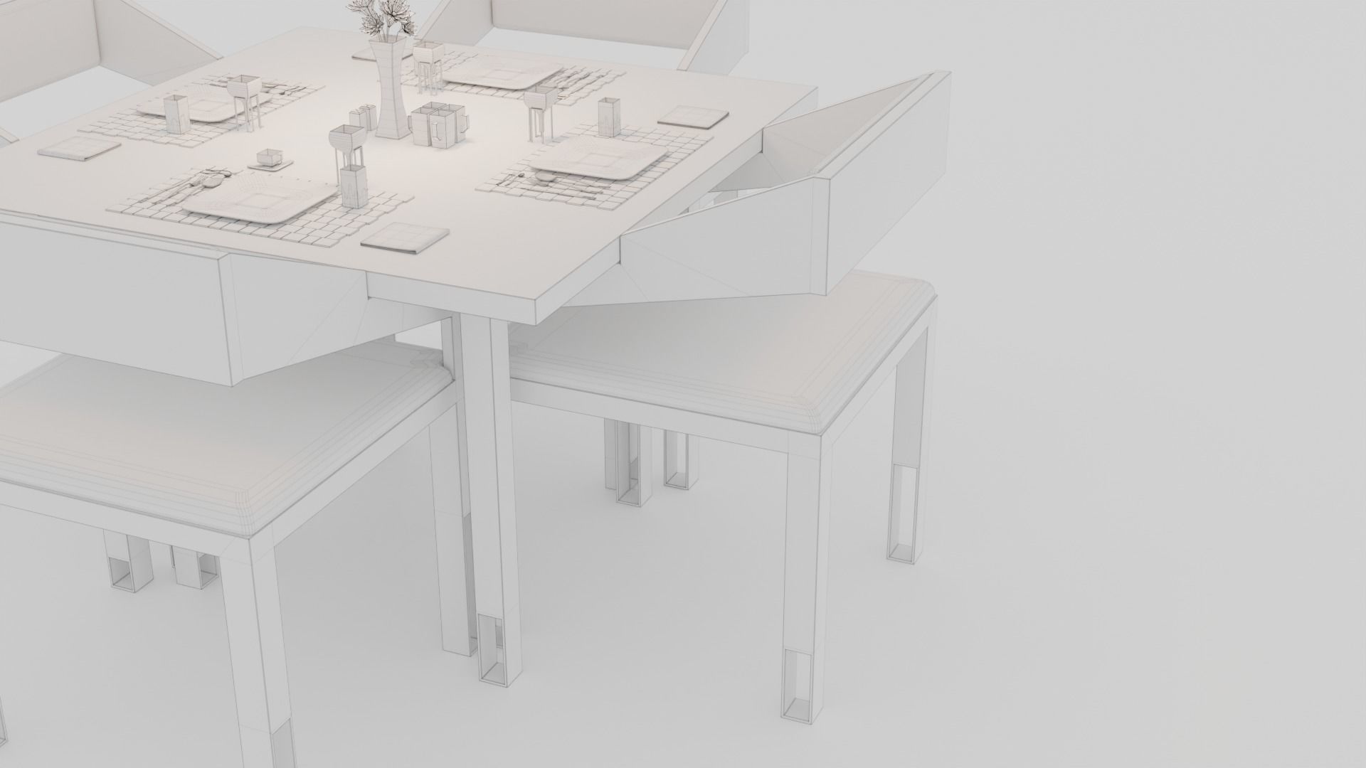 Dinning Table - Concept Low-poly 3D model_28