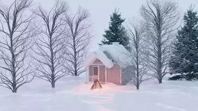 House in Snow