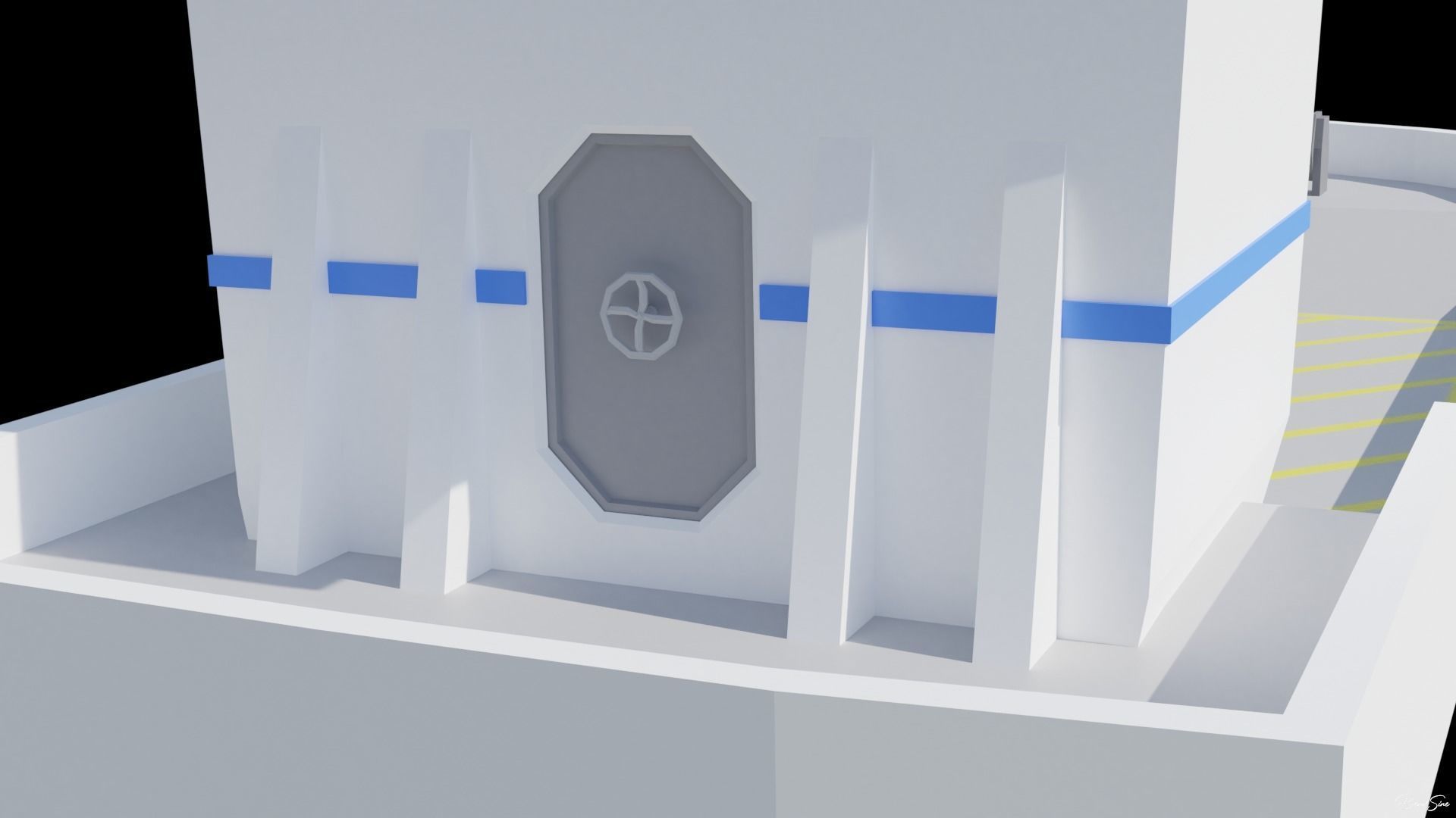 Boats wooden boat with two paddles Low-poly 3D model_28