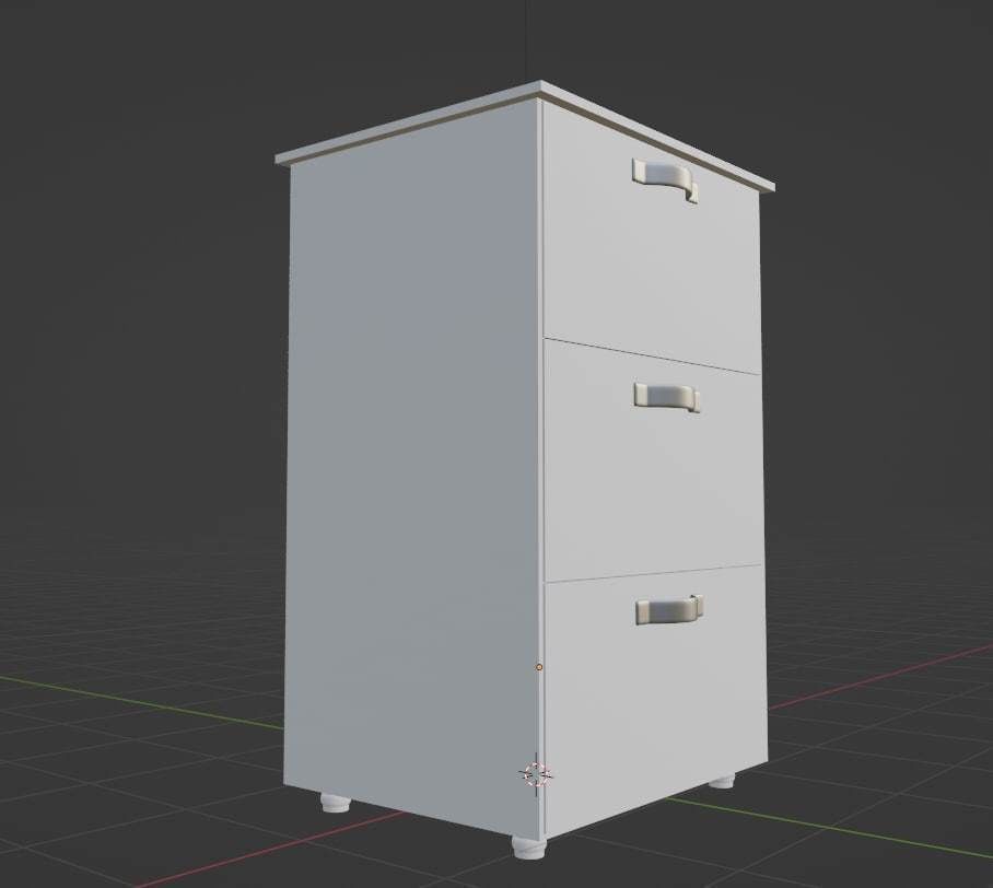 closet three drawer file cabinet 3D model_2