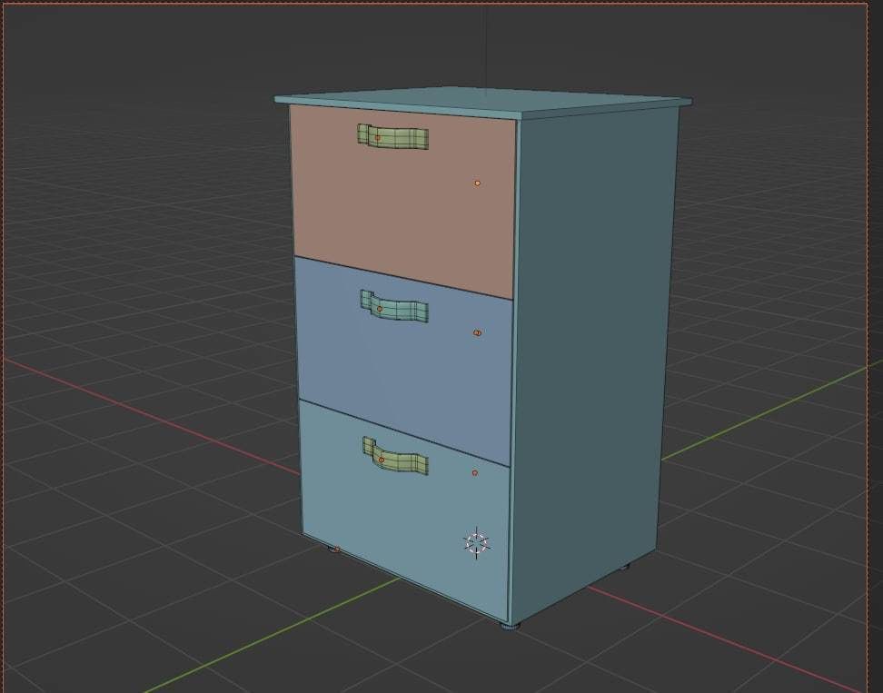 closet three drawer file cabinet 3D model_4