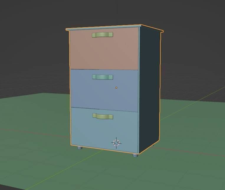 closet three drawer file cabinet 3D model_3