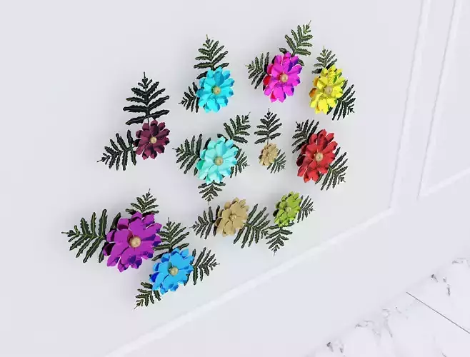 Decorative Metal plants with gold stainless  m8