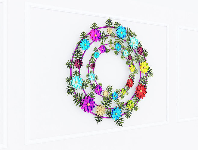 Decorative Metal plants with gold stainless  m8 3D model