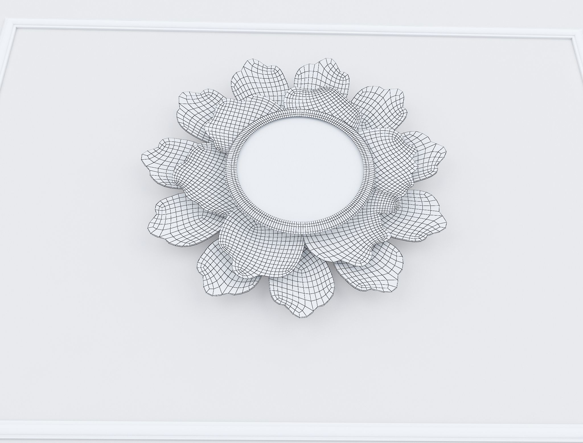 Decorative Metal Mirror plants with gold m8 3D model_9