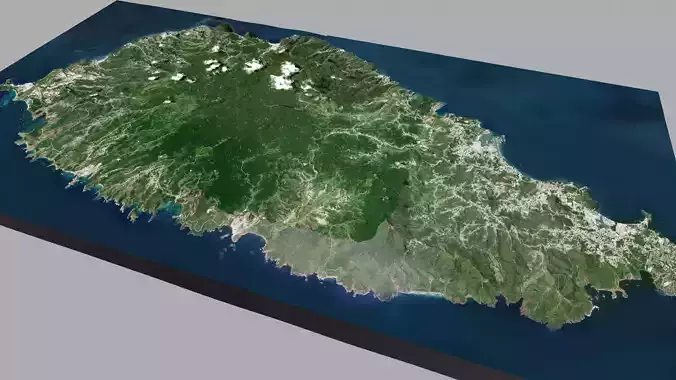 Saint Lucia Island North America 3D model