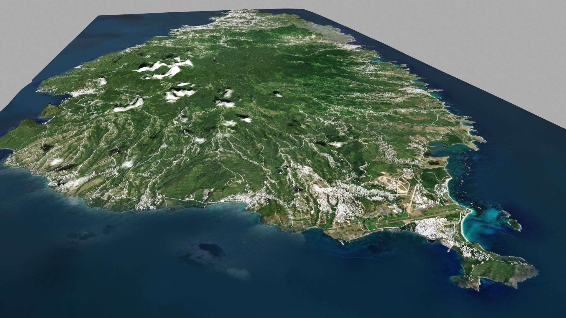 Saint Lucia Island North America 3D model_7